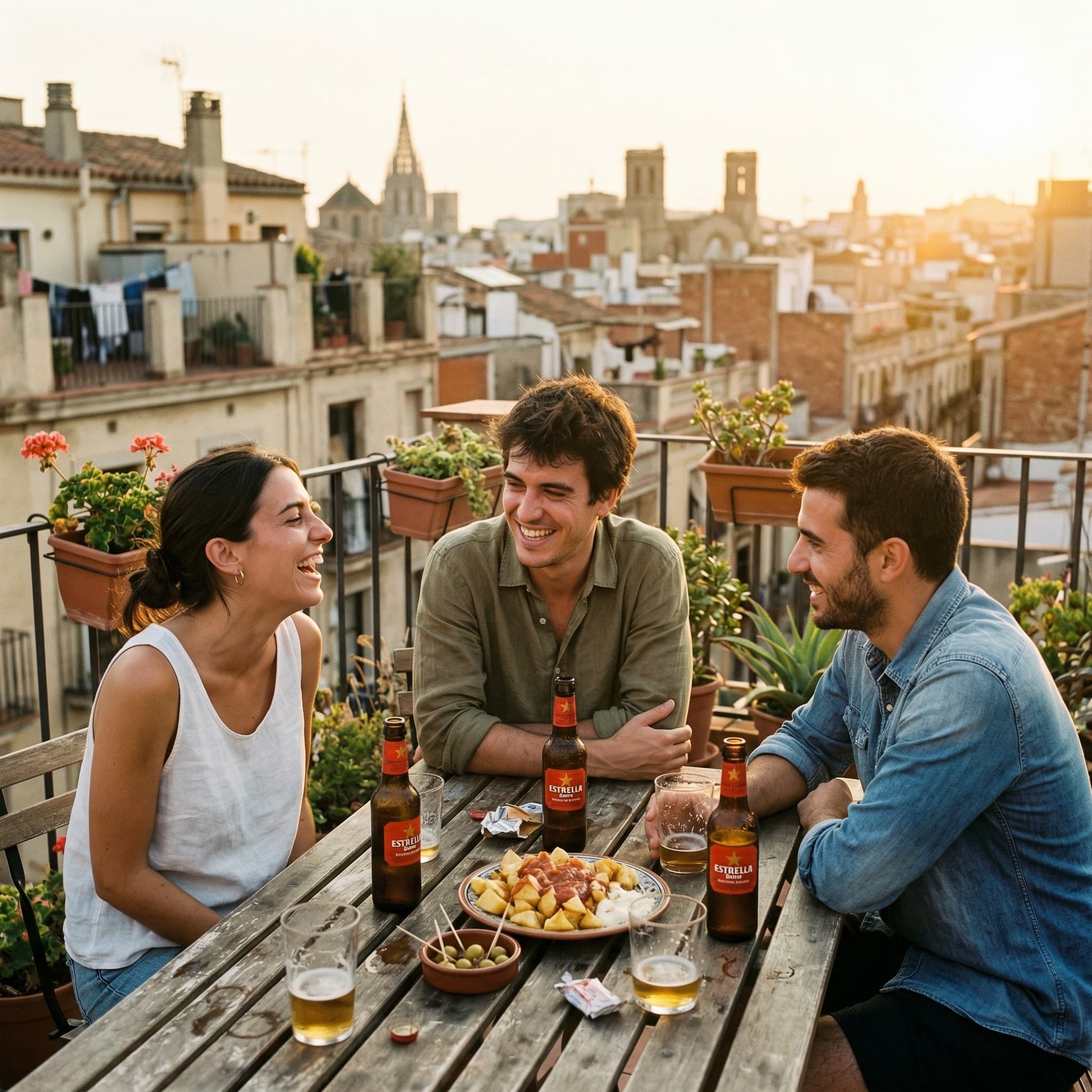 Friends sharing dinner and using the Calyu app to manage shared expenses